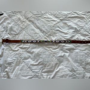 Vintage beaded leather belt
